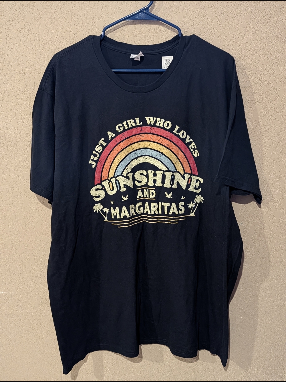 Sunshine and Margaritas Graphic Tee - Black Cotton